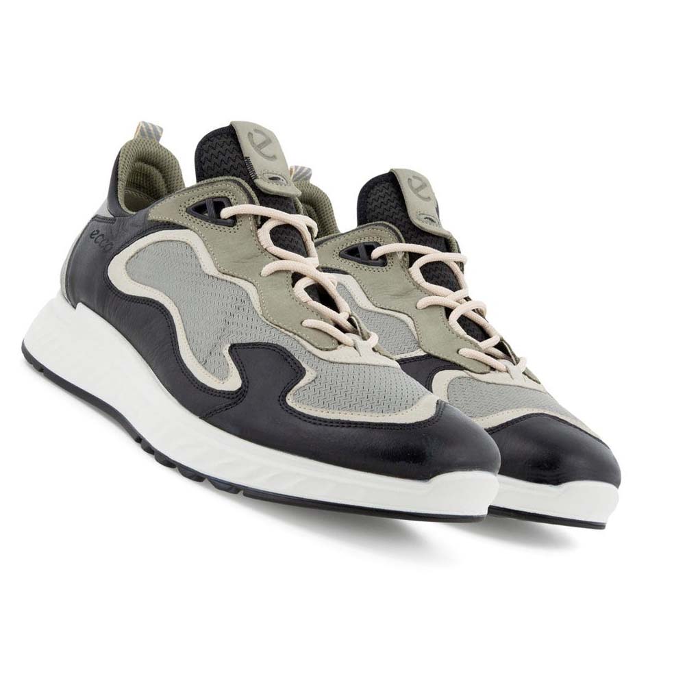 Men's Ecco St.1 Laced Sneakers Grey / Black | USA 647HAP